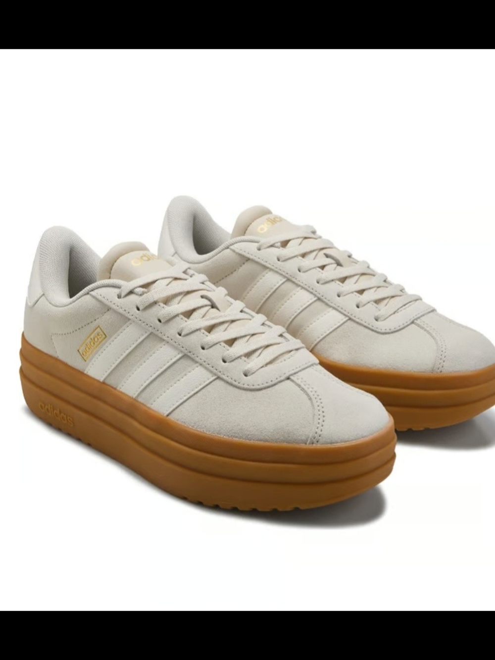 Adidas Cream Suede Platform Sneakers with Gum Sole 💥New💥 No Box